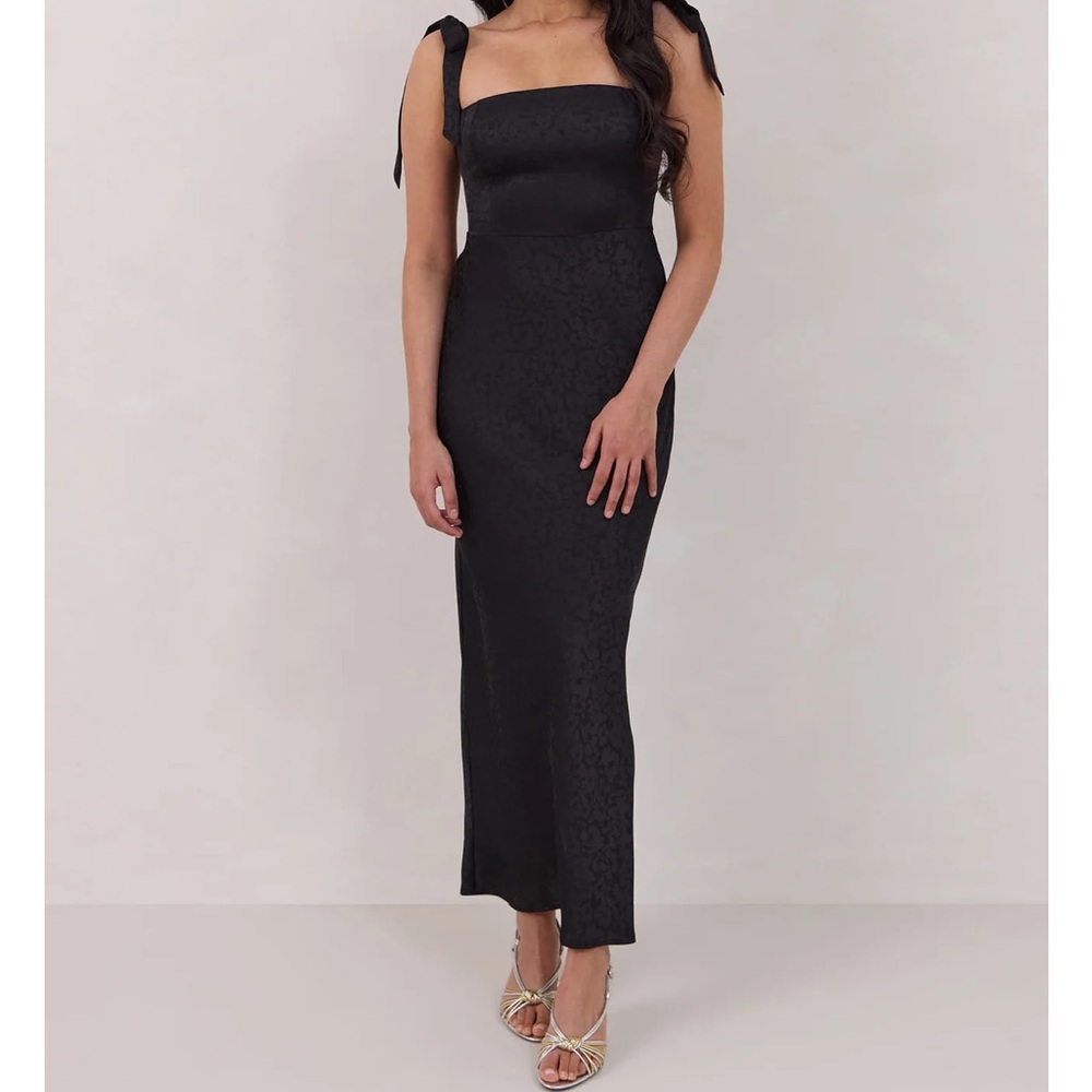 Park & Fifth Black Maxi Dress with Bow Details